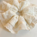 Beige Scalloped Lace Scrunchies - DippedShop Wholesale - #9363