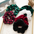 Simple Christmas Plaid Velvet Hair Scrunchie 6W6HSR438