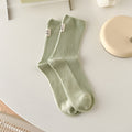 Solid Ribbed Cotton Socks - DippedShop Wholesale - #7875