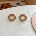 Fashion Hollow Out Resin Round Stud Earrings 6W6JER558