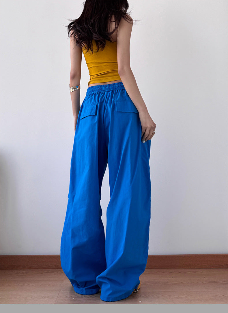 Vintage Pleated Drawstring Straight Leg Pants DP25D940