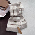 Thick Warm Soft Color Block Striped Shawl Scarf 6W6NSC78