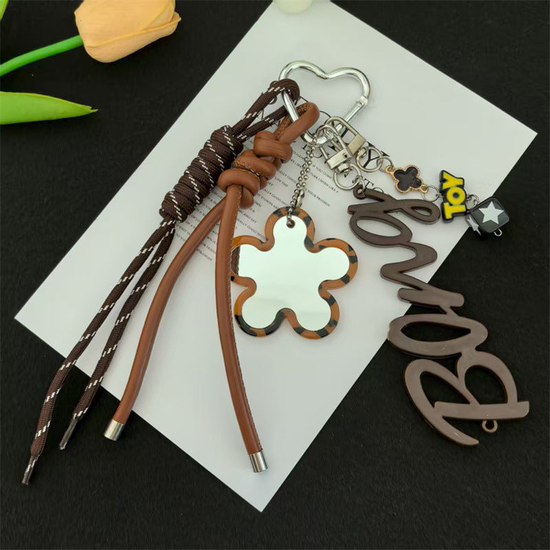 Vintage Rope Braided Leopard Comb Pendant Bag Charm 6W10BBC367