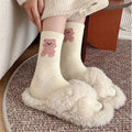 Winter Plush Animal Print Warm Crew Socks 6W8FSO519