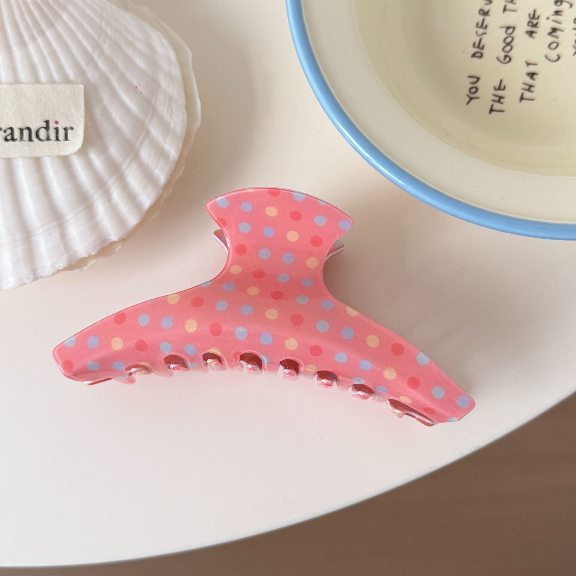 Colorful Polka Dot Hair Claw - DippedShop Wholesale - #3027