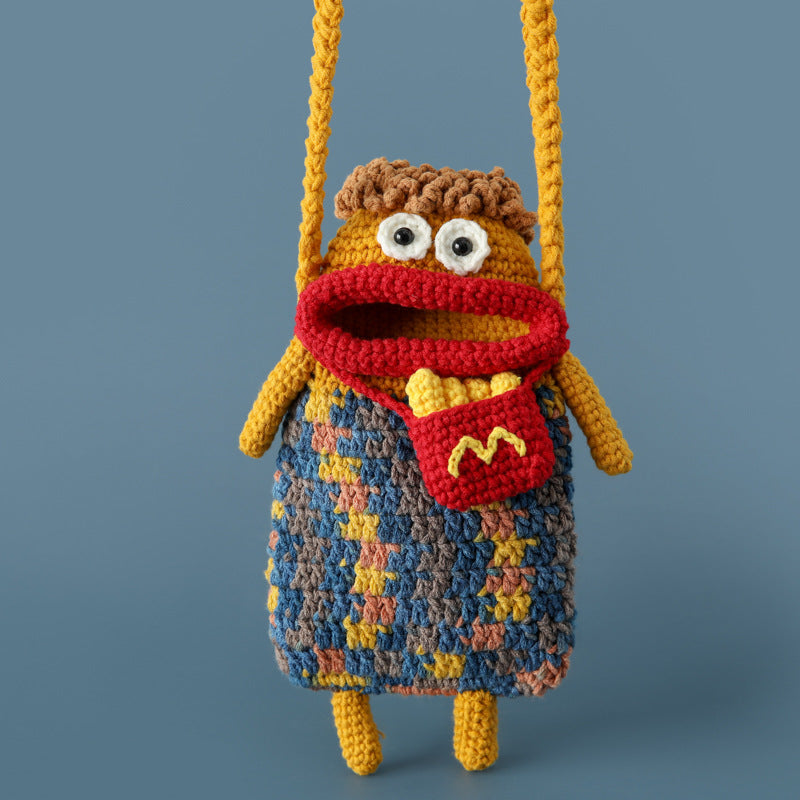 Funny Cartoon Sausage Lips Crochet Phone Bag MK2CCR6W10BBG429