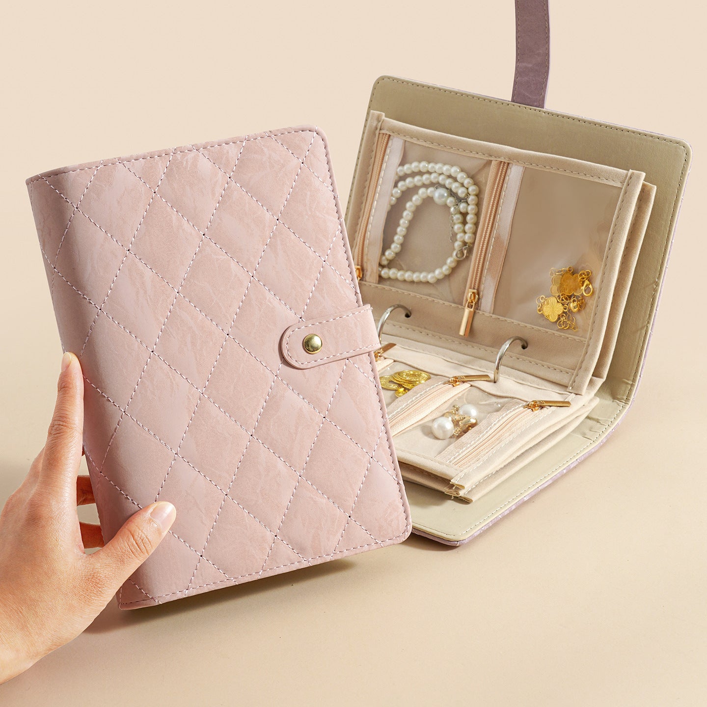Stylish Solid Color Jewelry Organizer Bag 8CW6BOB365L