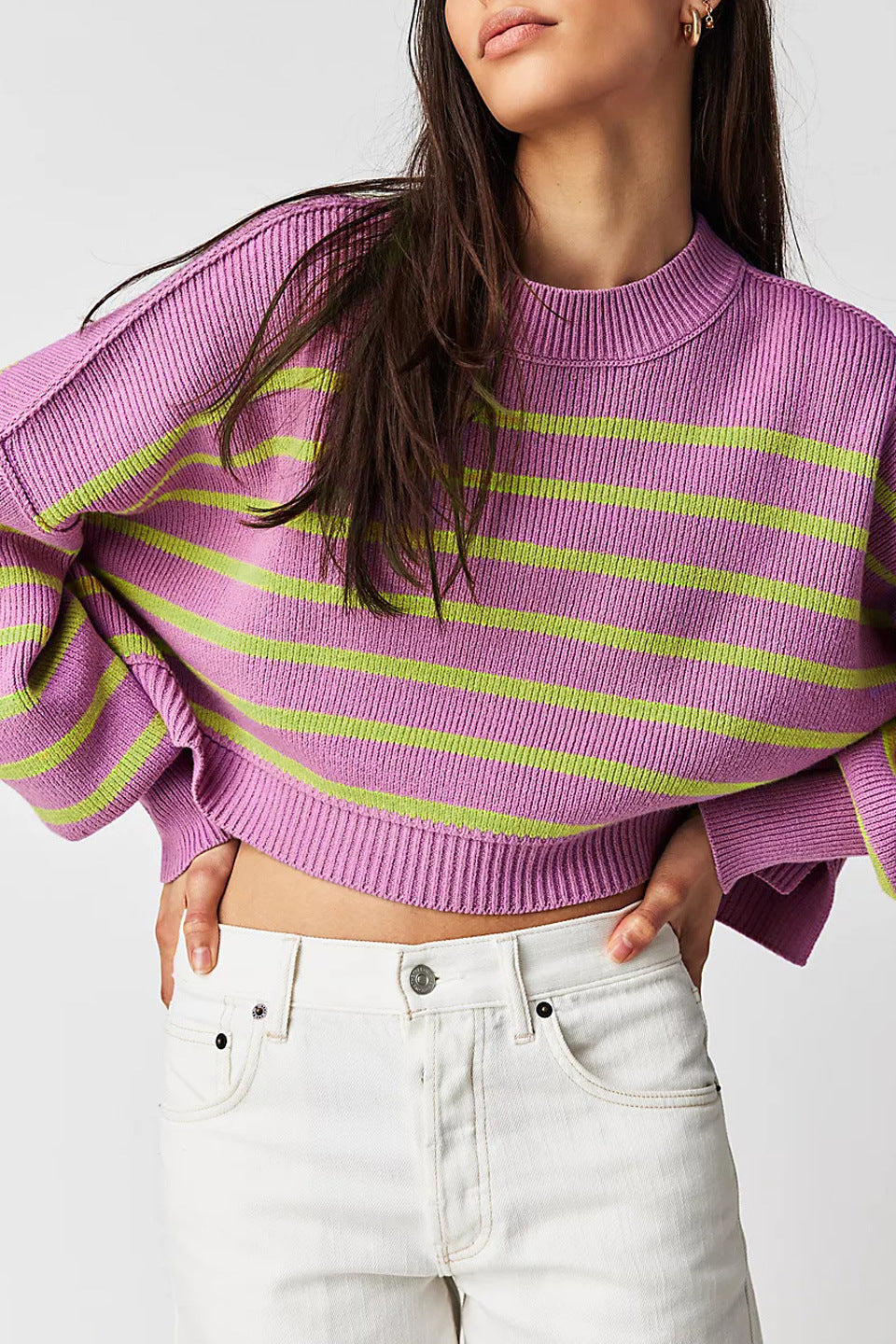 Solid Round Neck Sweater - DippedShop Wholesale - #1827
