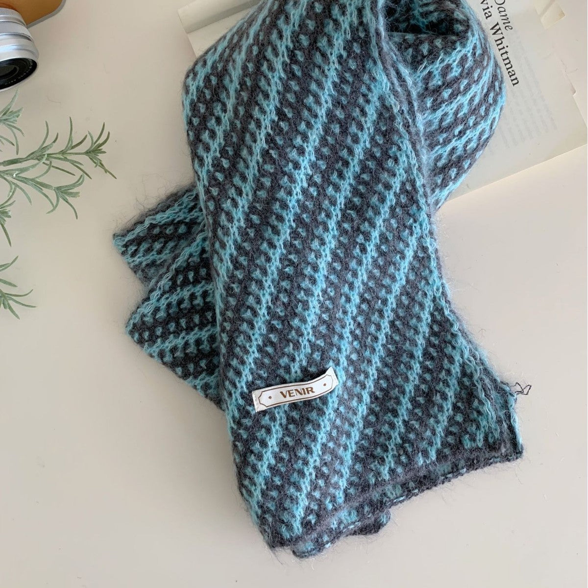 Striped Knit Winter Scarf - DippedShop Wholesale - #7955