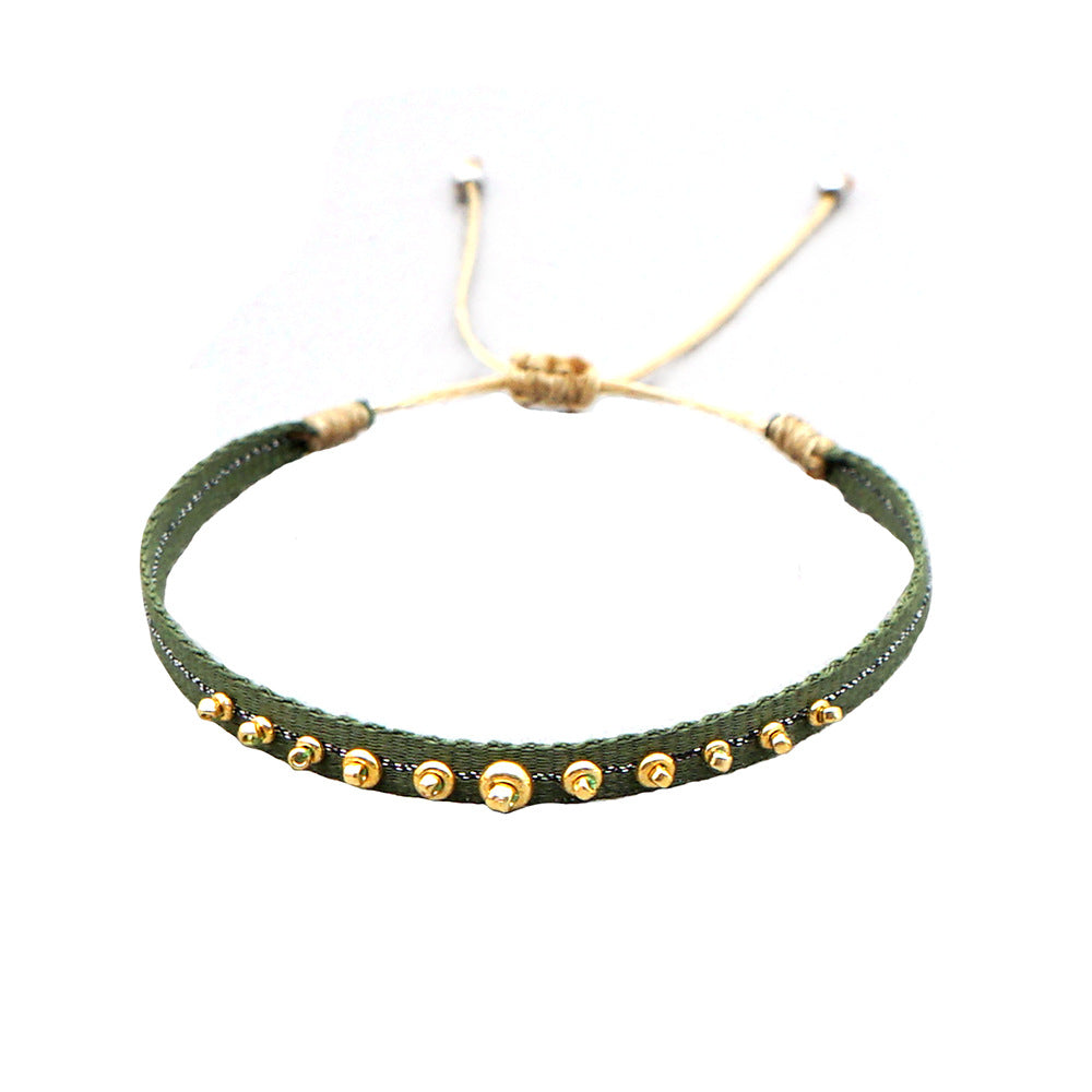 Handmade Seed Bead Braided Adjustable Bracelet 6W6JBR475