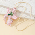 Sweet Rhinestones Floral Pendant Keychain Bag Charm 6W10BBC776