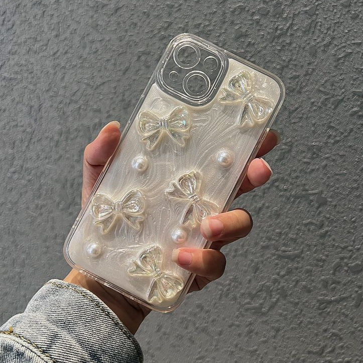 3D Bowknot Pearl Phone Case - DippedShop Wholesale - #1091