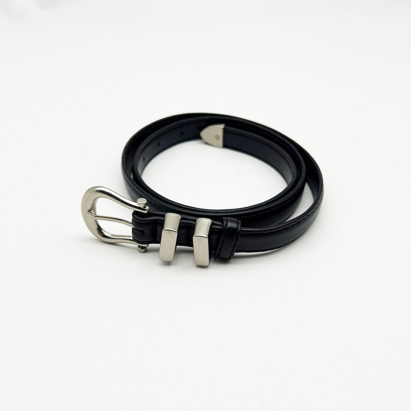 Retro Solid Color Jeans Belt Versatile Leather Belt 6W6JBT163