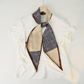 Simple Color Block Striped Print Silk Scarf 6W6NSI258