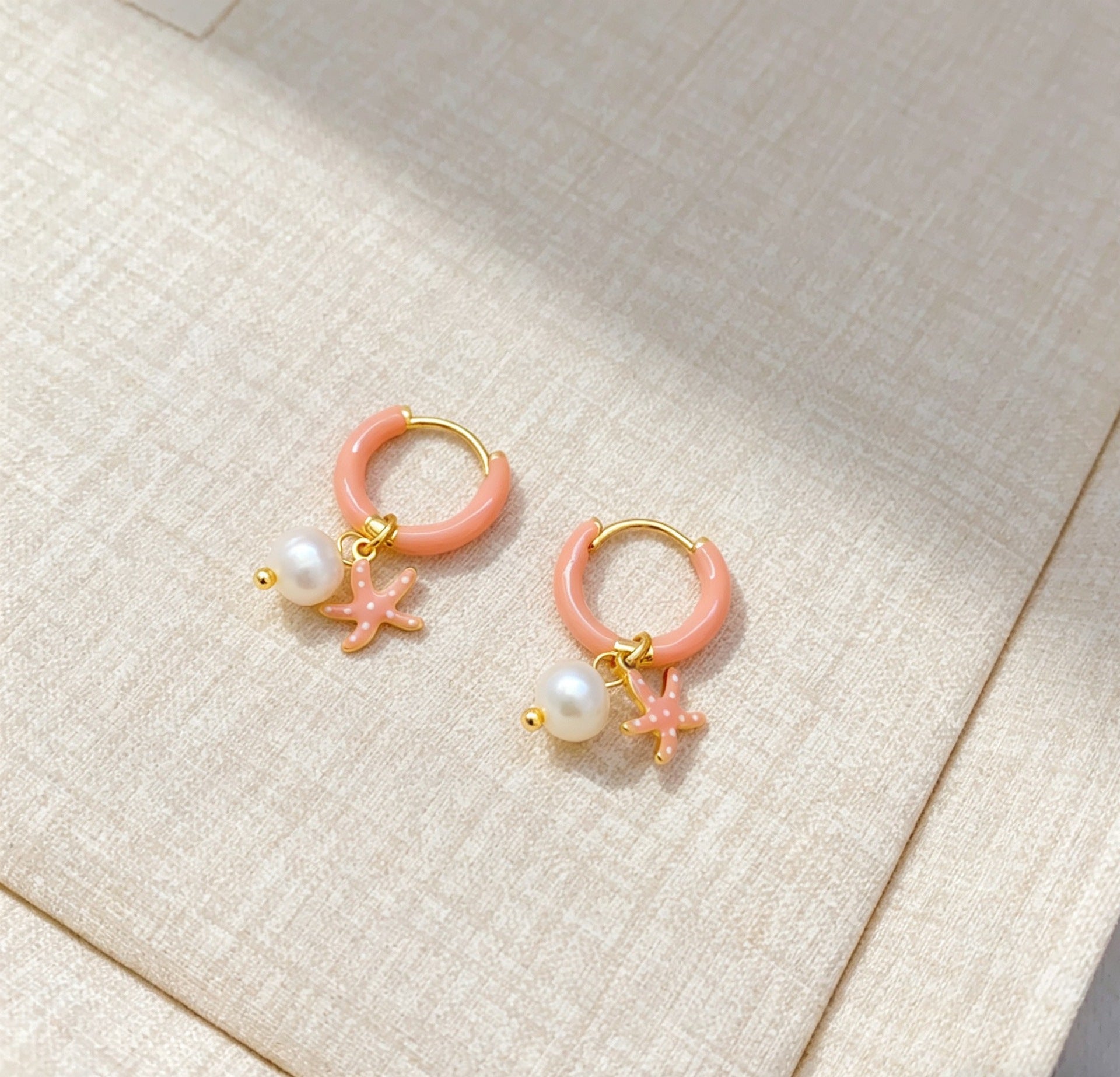 Starfish Pendant Hoop Earrings - DippedShop Wholesale - #8963