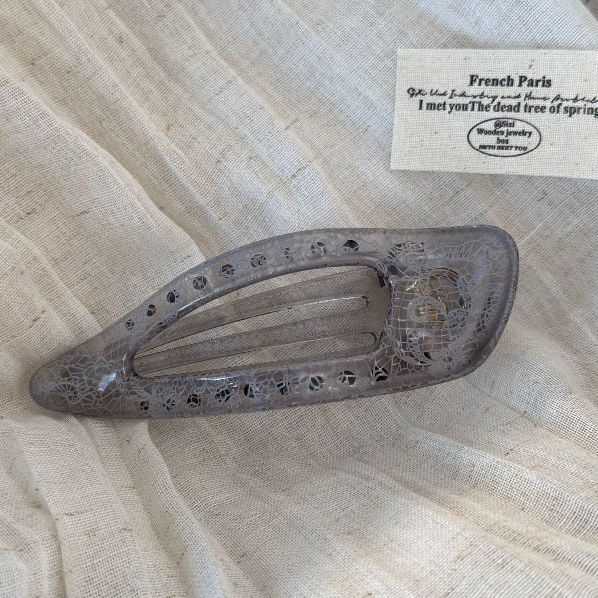 Lace Hollow Out Large Duckbill Hair Clip 6W6HCP1679
