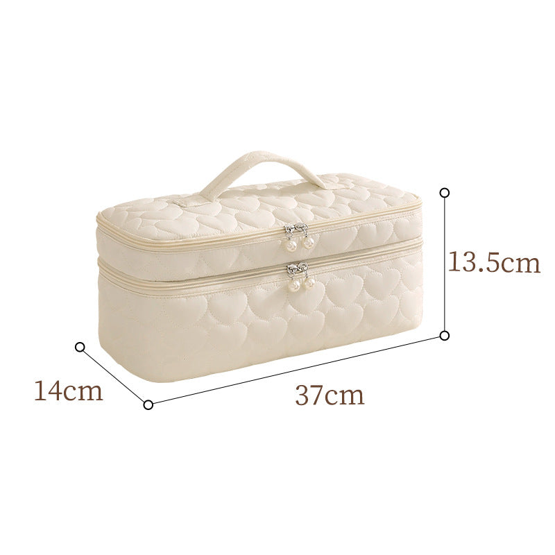 Minimalist Quilt Shell Double Layer Cosmetic Bag 6S5CO123