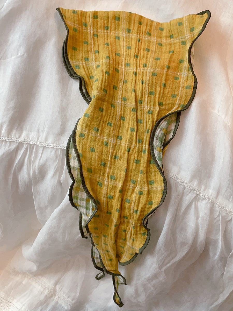 Stylish Plaid Print Reversible Silk Scarf 6W6NSI237