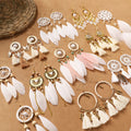 Retro Feather Tassel Earrings - DippedShop Wholesale - #6739