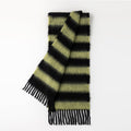 Mohair Color Block Striped Tassel Scarf 6W6NSW276