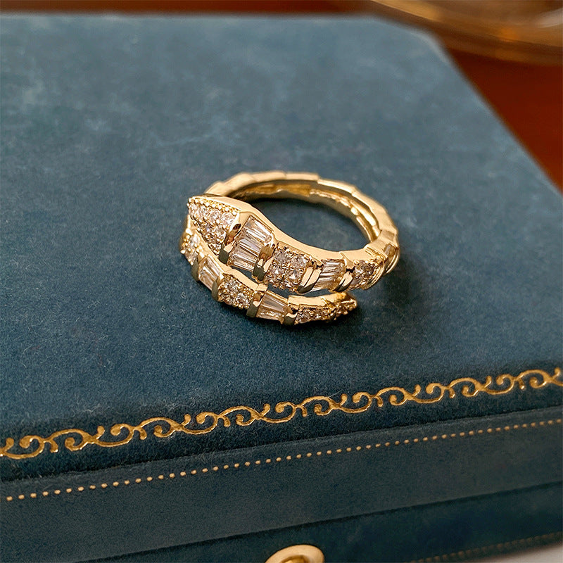 Trendy Snake Cubic Zirconia Open Finger Ring 6W6JRG378