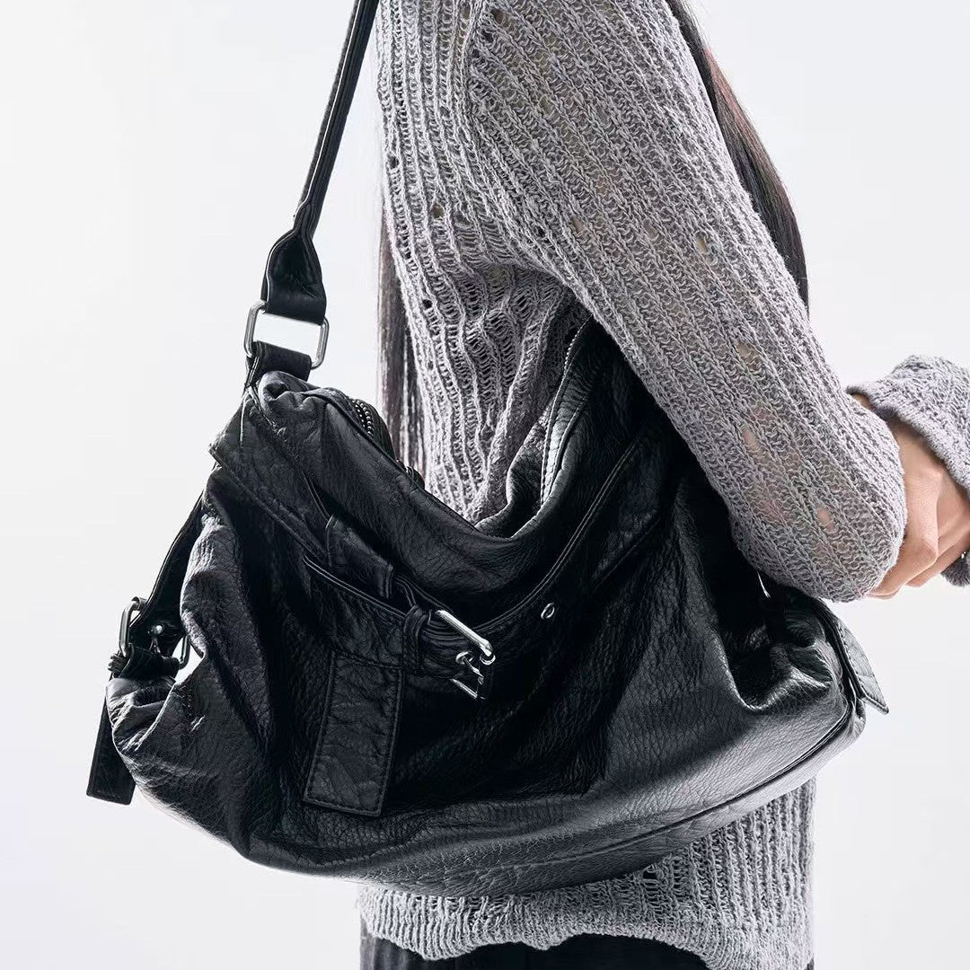 Stylish Solid Color Soft Leather Underarm Bag 6W10BBG2012