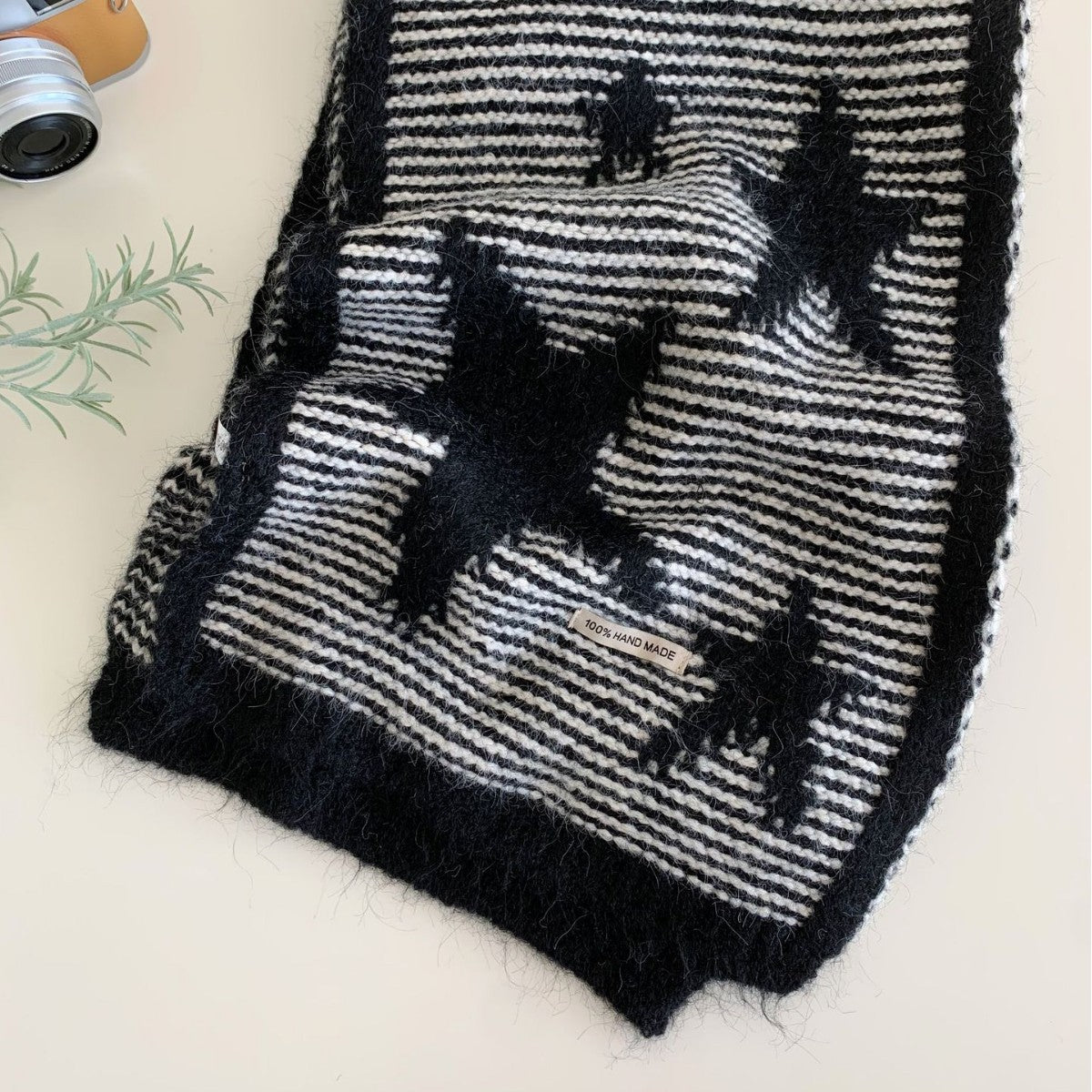 Star Embroidered Knit Scarf - DippedShop Wholesale - #9187