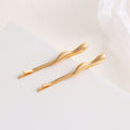 Elegant Gold Plated Geometric Metal Hair Clips MK2MBEP6W6HCP381