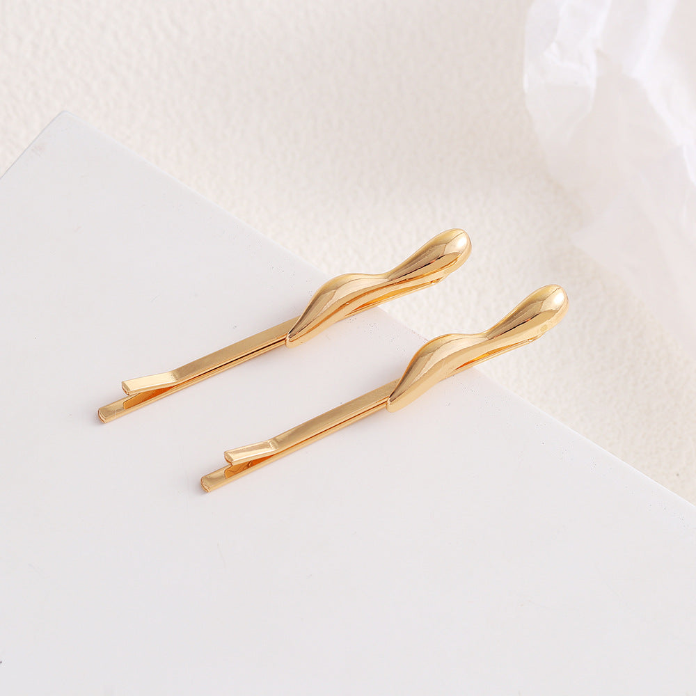 Elegant Gold Plated Geometric Metal Hair Clips MK2MBEP6W6HCP381