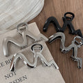 Simple Wave Metal Geometric Large Hair Claw MK2MBEP6W6HCP364