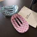 Elegant Oval Rhinestone Hollow Large Hair Claw 8AS6HCP282L