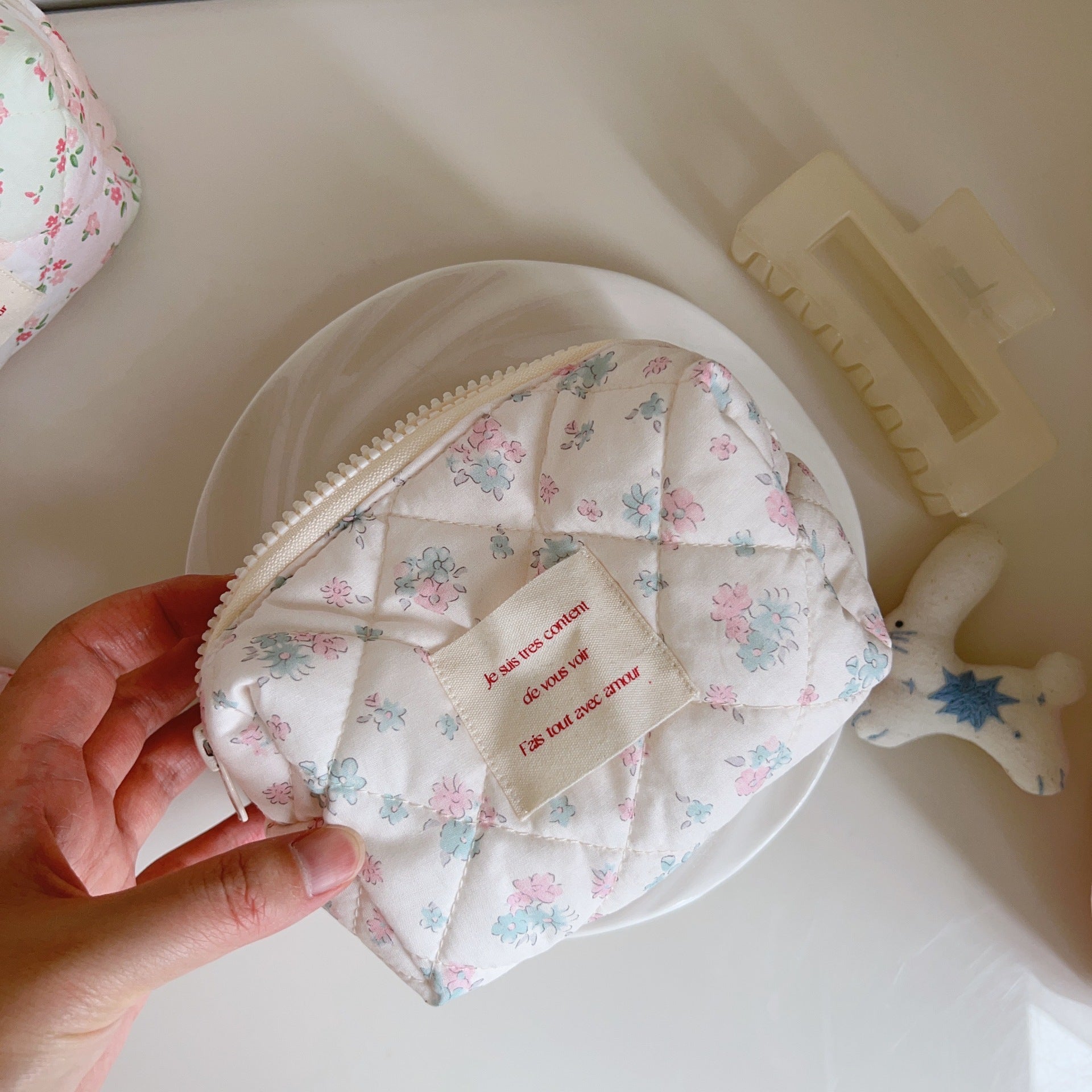 Quilted Cotton Boat shaped Storage Bag MK2BLW6C5CO69