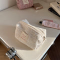 Tweed Woven Cosmetic Bag - DippedShop Wholesale - #3107