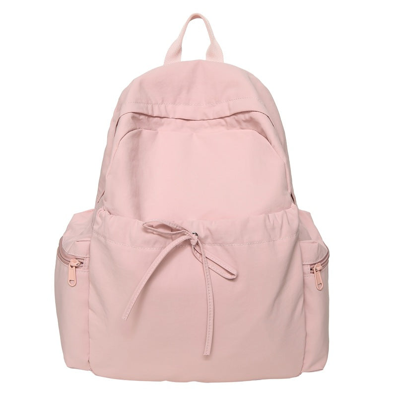 Sweet Solid Color Bowknot Large Capacity Backpack 6S10BBG1449