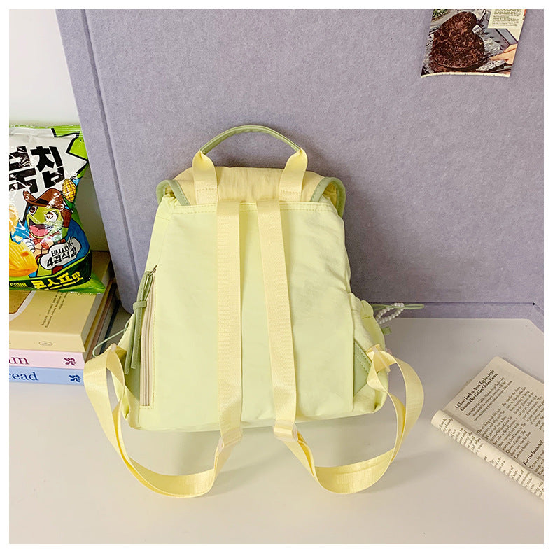 Cute Bowknot Embroidery Flap Drawstring Backpack 6S10BBG1447