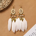 Bohemian Feather Tassel Earrings - DippedShop Wholesale - #8243