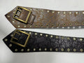 Vintage Hollow Out Studded Wide Leather Belt 6W6JBT174