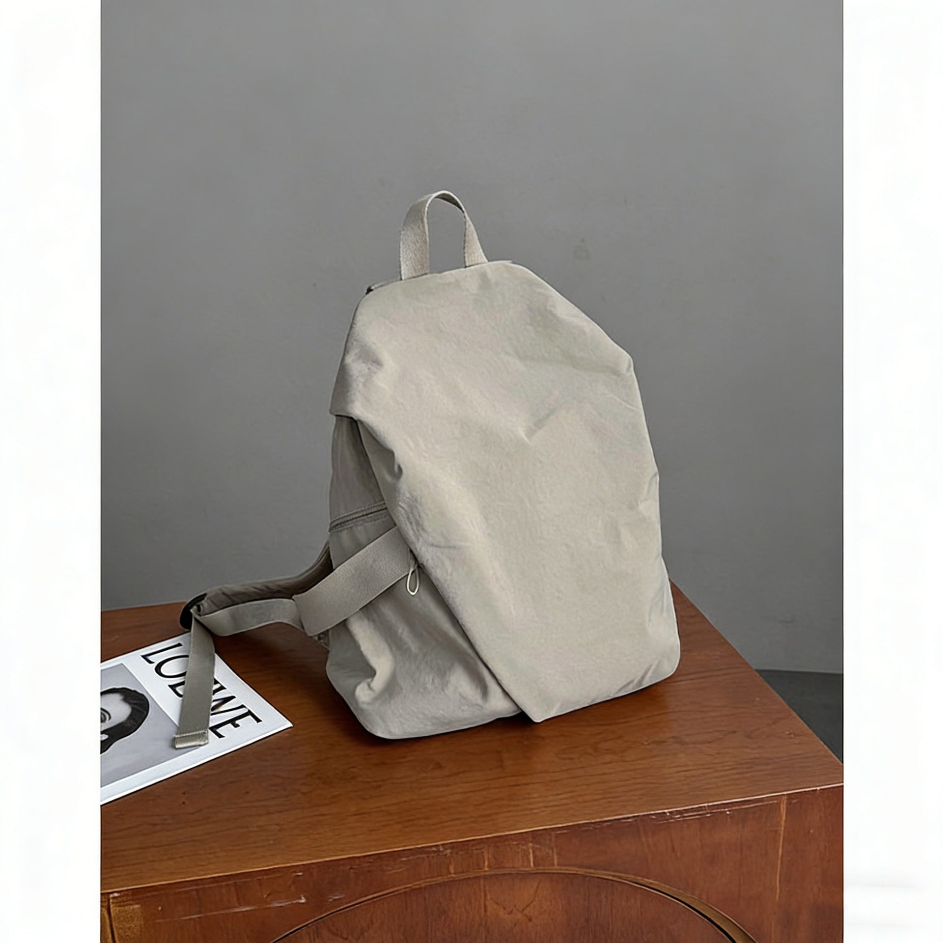 Simple Solid Color Portable Waterproof Backpack 6S10BBG1431