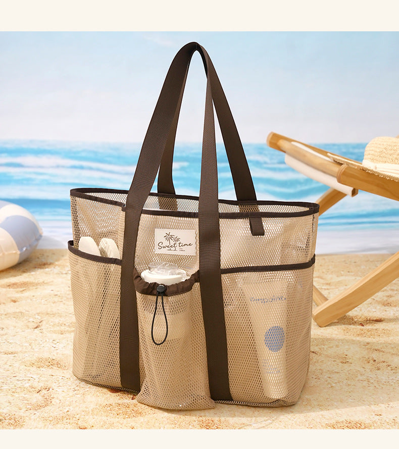 Fashion Large Capacity Mesh Beach Shoulder Bag 8BW6BOB84T