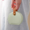 Elegant Half-Moon Travel Jewelry Case with Handle 6W13HSJ111