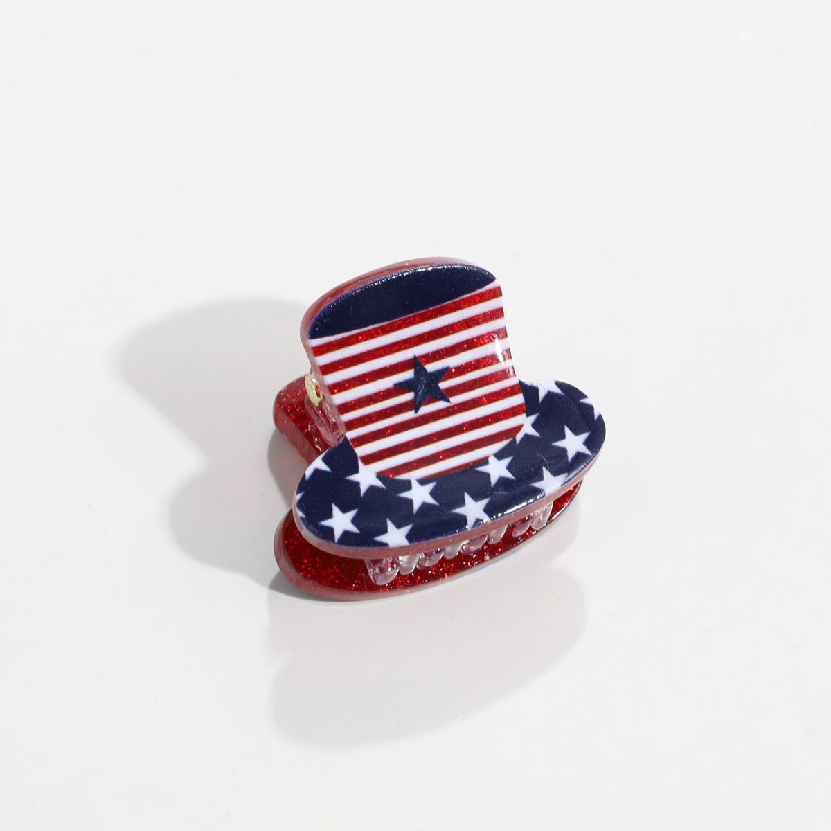 Stylish USA Flag Love Shape Nonslip Hair Clip 8AS6HCP58T