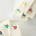 Heart Embroidery Rib Socks - DippedShop Wholesale - #7235
