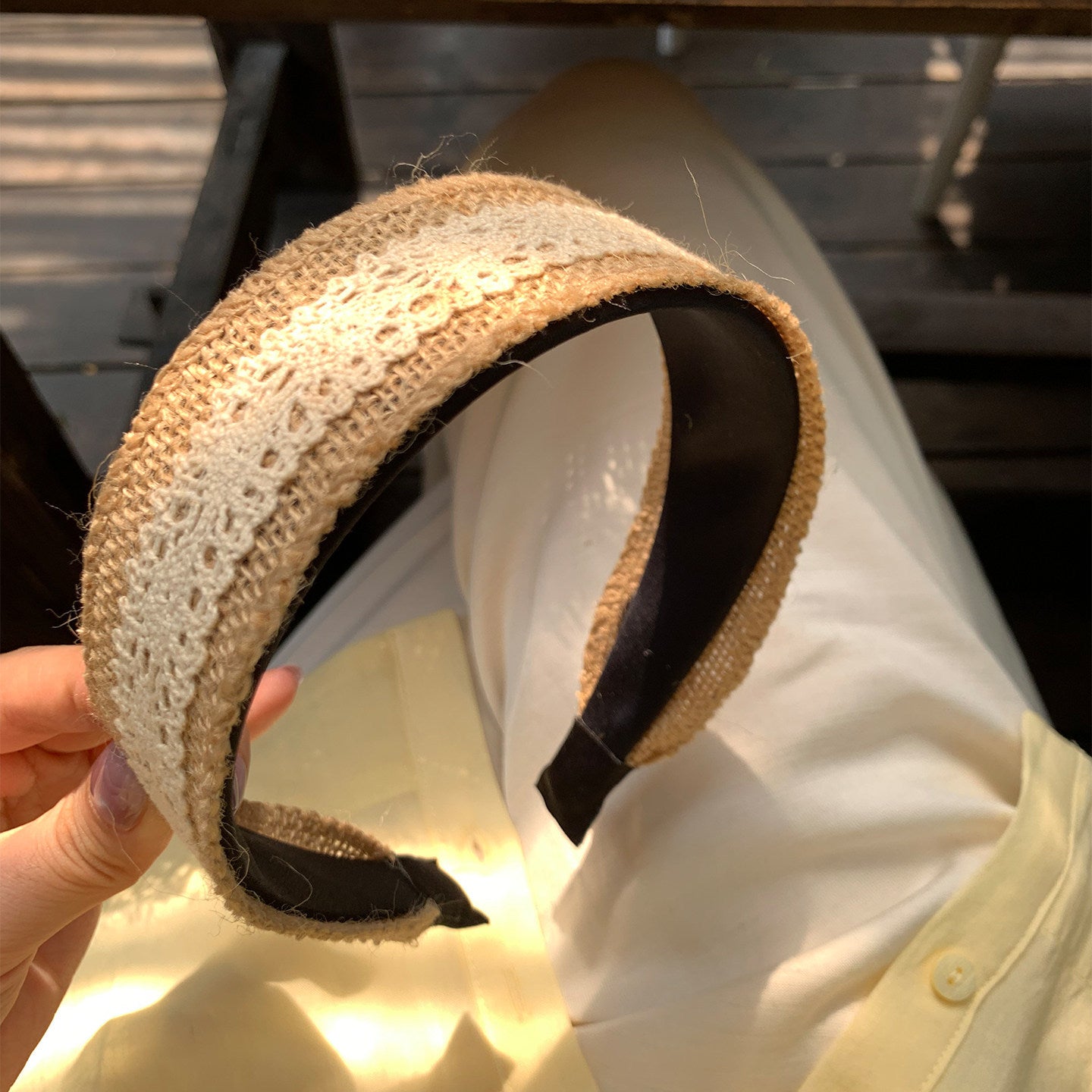 Lace Straw Woven Headband - DippedShop Wholesale - #6019