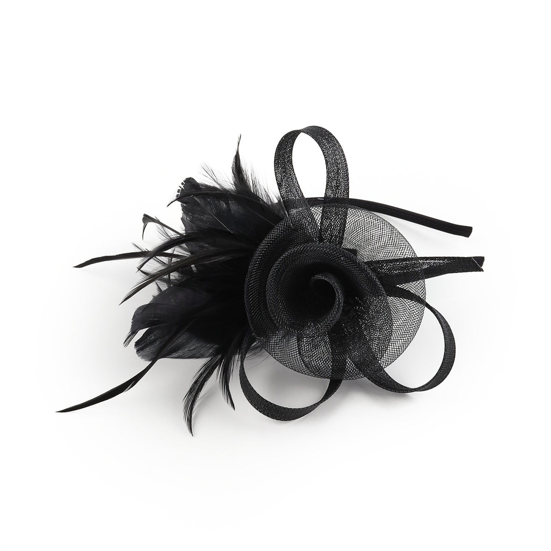 Flower Feather Fascinator Headband - DippedShop Wholesale - #6563