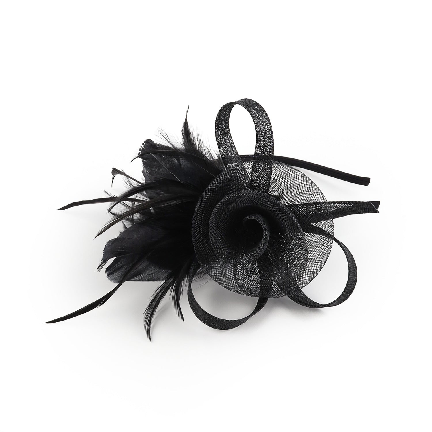 Flower Feather Fascinator Headband - DippedShop Wholesale - #9331