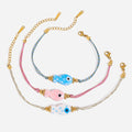 Cute Fish Pendant Rope Bradided Bracelet 6W6JBR354