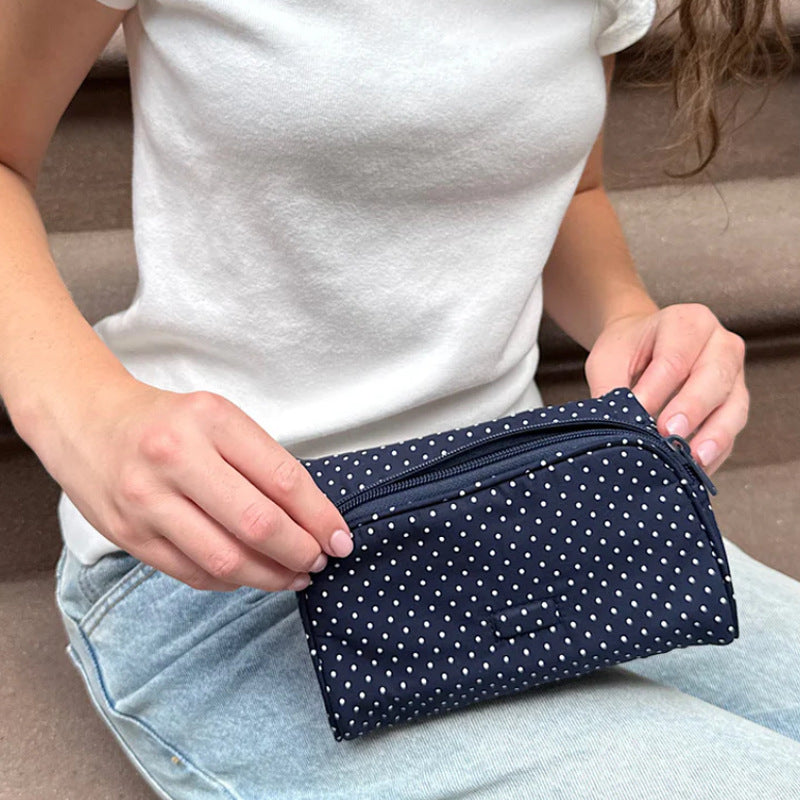 Cute Striped Print with Mirror Makeup Bag MK2BW6S10BOB82