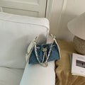 Quilted Drawstring Denim Bucket Handbag 6W10BBG1353