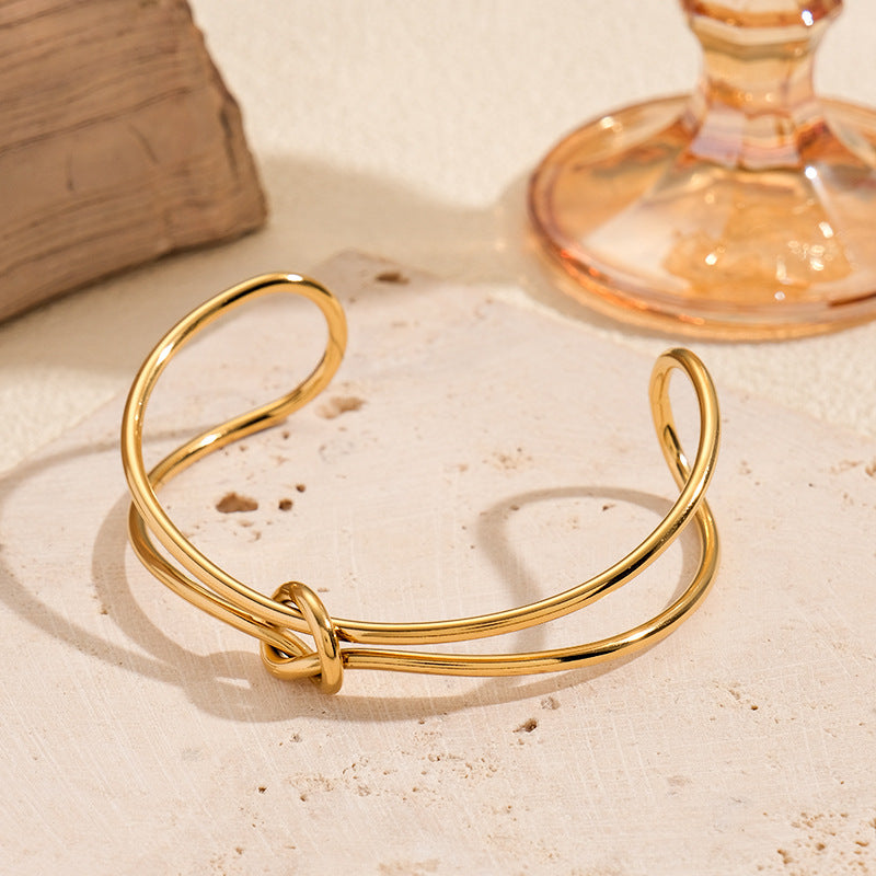 Elegant Gold Plated Knot Open - DippedShop Wholesale - #6131