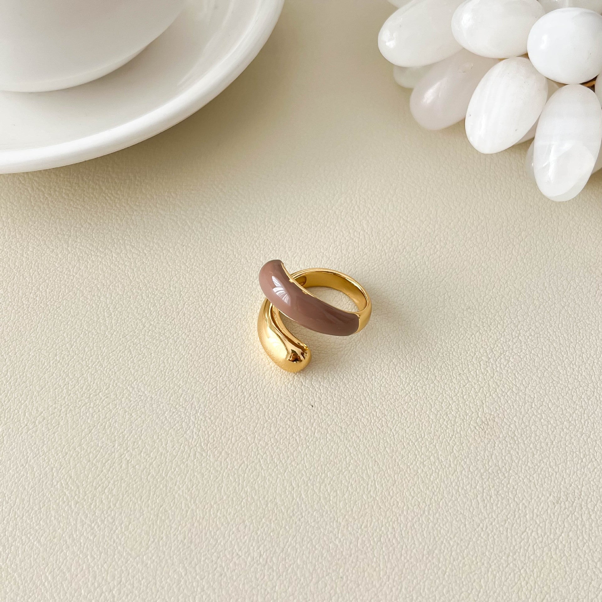 Stylish Gold Plated Rose Motif - DippedShop Wholesale - #2275